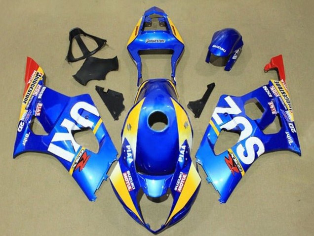 Suzuki GSXR 1000 Motorrad Verkleidung 2003-2004 - Blau Gelb Rot Weiss Motul