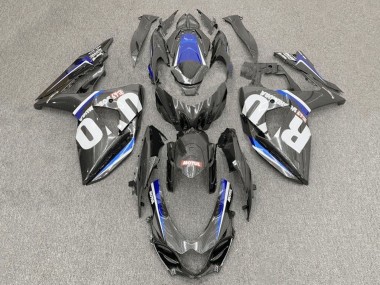 Suzuki GSXR1000 Motorrad Verkleidung 2017-2024 - Kunst Carbonfaser Weiss Blau