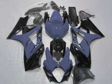 Suzuki GSXR 1000 Motorrad Verkleidung 2007-2008 - Silber Blau Glanzendes Schwarz