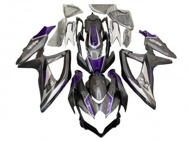 Suzuki GSXR 600 / GSXR 750 Motorrad Verkleidung 2008-2010 - Silber Grau Lila