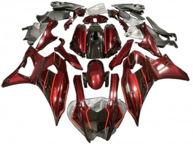 Yamaha YZF R7 Motorrad Verkleidung 2021-2024 - Dunkel Rot Schwarz
