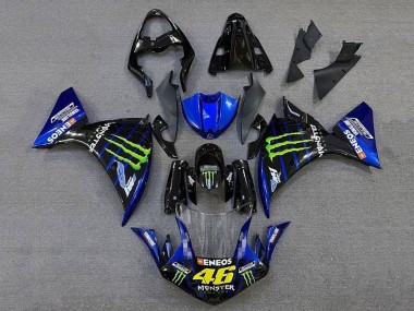 Yamaha YZF 1000 R1 Motorrad Verkleidung 2009-2011 - Blau Glanzendes Schwarz Grun Monster Energy