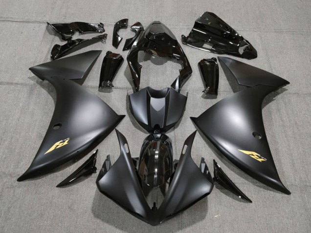 Yamaha YZF 1000 R1 Motorrad Verkleidung 2009-2011 - Glanzendes Schwarz Matt Schwarz Gold