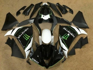 Yamaha YZF 1000 R1 Motorrad Verkleidung 2009-2011 - Weiss Schwarz Grun Monster Energy