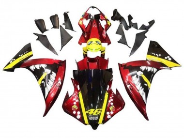 Yamaha YZF 1000 R1 Motorrad Verkleidung 2009-2011 - Rot Gelb Schwarz Hai