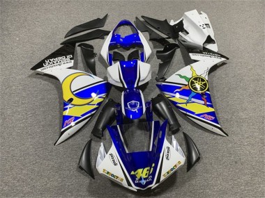 Yamaha YZF 1000 R1 Motorrad Verkleidung 2009-2011 - Weiss Blau Gelb Schwarz Sun Moon