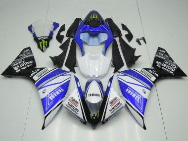 Yamaha YZF 1000 R1 Motorrad Verkleidung 2012-2014 - Weiss Blau Schwarz Grun Monster Yamalube