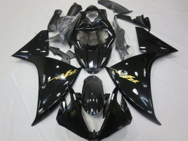Yamaha YZF 1000 R1 Motorrad Verkleidung 2012-2014 - Glanzendes Schwarz Gold Aufkleber