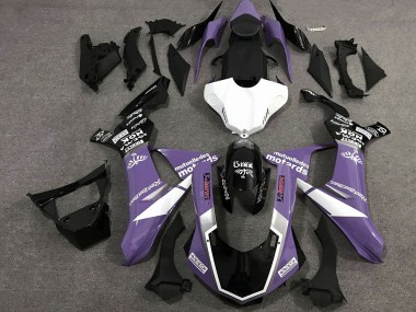 Yamaha YZF 1000 R1 Motorrad Verkleidung 2015-2019 - Lila Weiss Glanzendes Schwarz Motul SAM