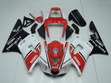 Yamaha YZF 1000 R1 Motorrad Verkleidung 1998-1999 - Rot Weiss Glanzendes Schwarz Petronas Yamalube