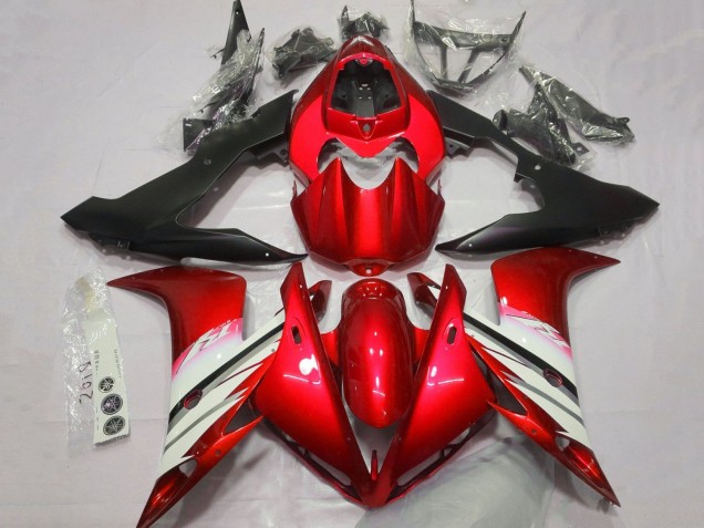 Yamaha YZF 1000 R1 Motorrad Verkleidung 2004-2006 - Rot Weiss Matt Schwarz