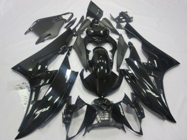 Yamaha YZF R6 Motorrad Verkleidung 2006-2007 - Glanzendes Schwarz Matt Schwarz