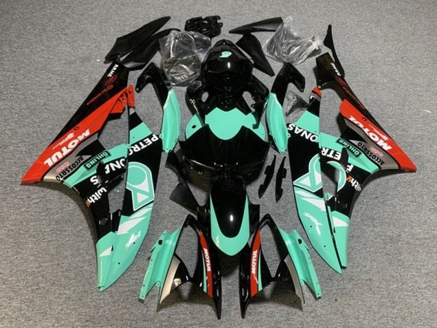 Yamaha YZF R6 Motorrad Verkleidung 2006-2007 - Hellgrun Rot Schwarz Petronas Motul