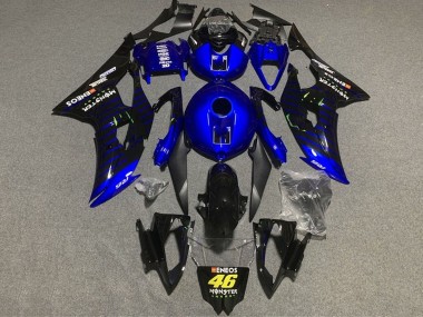 Yamaha YZF R6 Motorrad Verkleidung 2008-2016 - Blau Schwarz ENEOS Monster 46