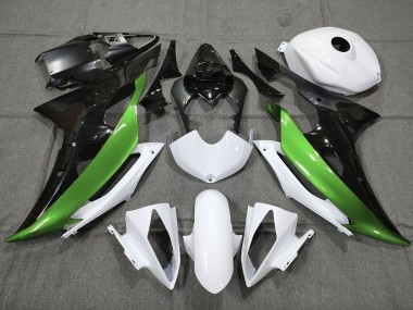 Yamaha YZF R6 Motorrad Verkleidung 2008-2016 - Weiss Grun Glanzendes Schwarz