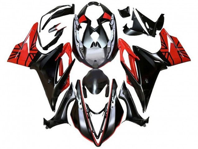 Triumph Daytona 675 Triple Motorrad Verkleidung 2013-2016 - Silber Rot Glanzendes Schwarz