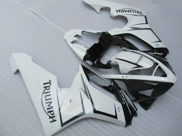Triumph Daytona 675 Triple Motorrad Verkleidung 2006-2008 - Weiss Glanzendes Schwarz