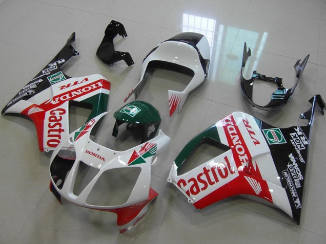 Honda VTR1000 Motorrad Verkleidung 2000-2006 - Weiss Rot Grun Glanzendes Schwarz Castrol