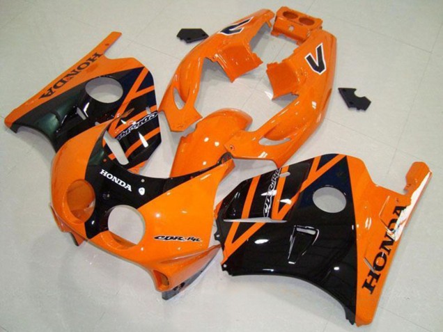 Honda CBR250RR MC22 Motorrad Verkleidung 1990-1998 - Orange Glanzendes Schwarz