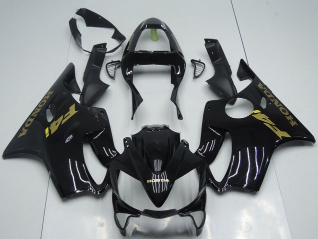 Honda CBR600 F4i Motorrad Verkleidung 2001-2003 - Glanzendes Schwarz Gold Aufkleber