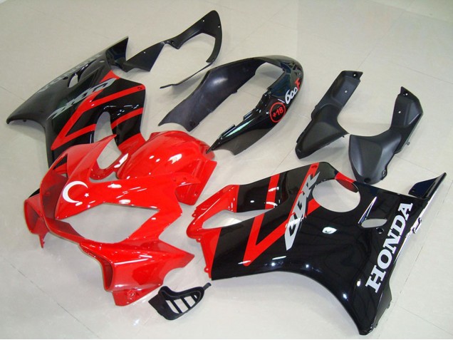 Honda CBR600 F4i Motorrad Verkleidung Kit 2004-2007 - Rot Glanzendes Schwarz