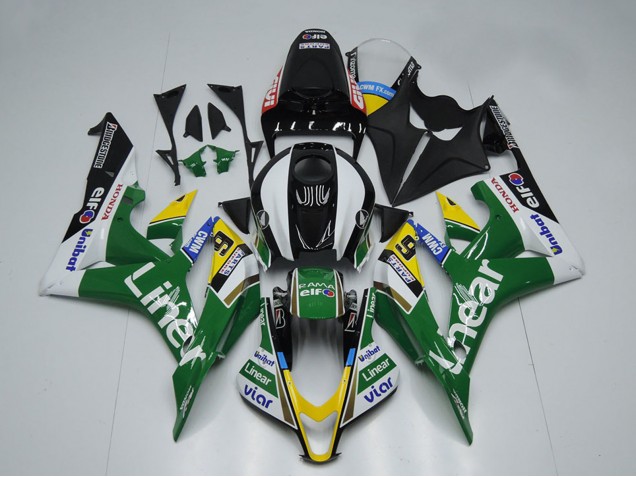 Honda CBR600RR Motorrad Verkleidung 2007-2008 - Grun Weiss Glanzendes Schwarz Linier
