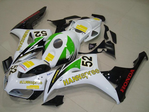 Honda CBR1000RR Motorrad Verkleidung 2006-2007 - Weiss Grun Gelb Glanzendes Schwarz Hannspree 52