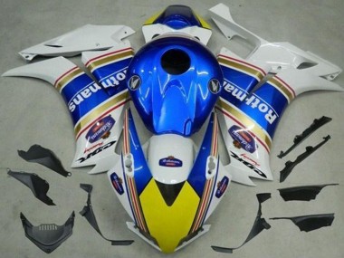 Honda CBR1000RR Motorrad Verkleidung 2012-2016 - Weiss Blau Gelb Rothmans
