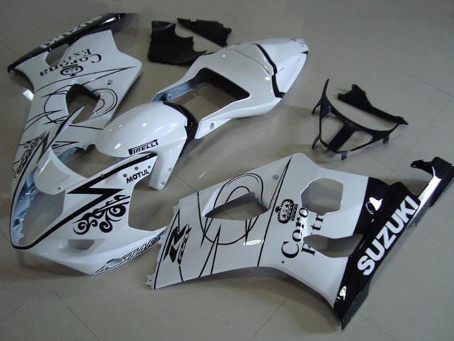 Suzuki GSXR 1000 Motorrad Verkleidung 2003-2004 - Weiss Schwarz Corona