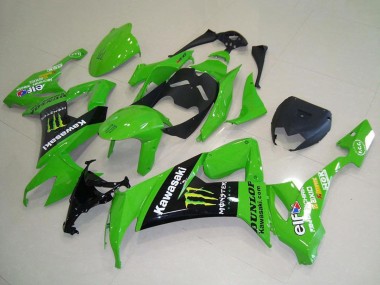 Kawasaki ZX10R Motorrad Verkleidung 2008-2010 - Grun Glanzendes Schwarz Gelb Monster