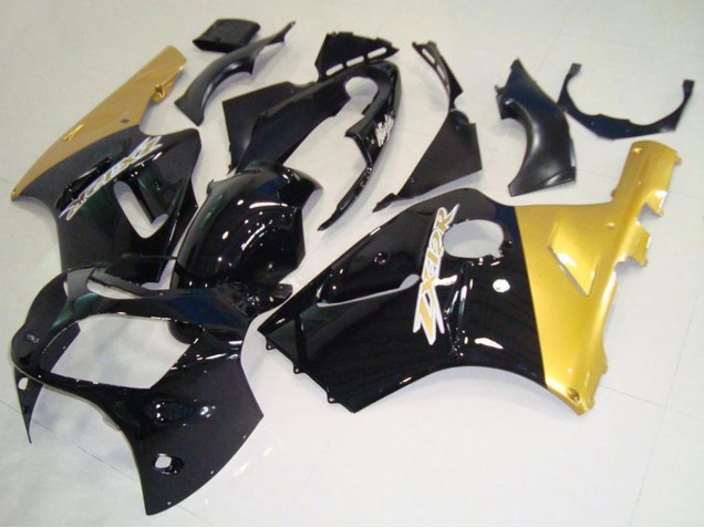 Kawasaki ZX12R Motorrad Verkleidung 2000-2001 - Glanzendes Schwarz Gold