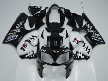 Kawasaki ZX12R Motorrad Verkleidung 2002-2006 - Glanzendes Schwarz Weiss West