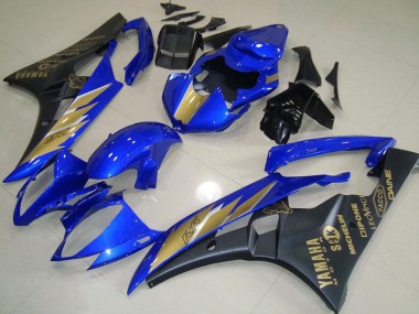 Yamaha YZF R6 Motorrad Verkleidung 2006-2007 - Blau Gold Matt Schwarz