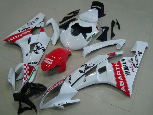 Yamaha YZF R6 Motorrad Verkleidung 2006-2007 - Weiss Rot Motul Michelin Abarth