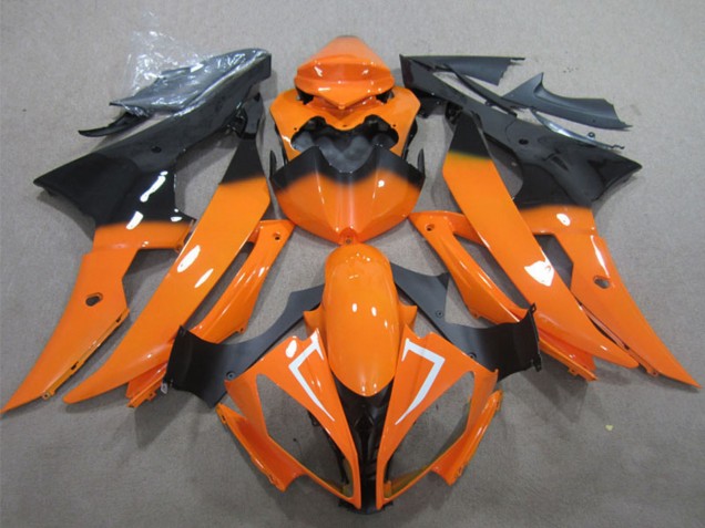 Yamaha YZF R6 Motorrad Verkleidung 2008-2016 - Orange Glanzendes Schwarz