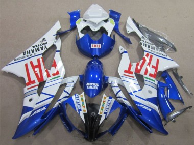 Yamaha YZF R6 Motorrad Verkleidung 2008-2016 - Weiss Blau Rot Motul Fiat