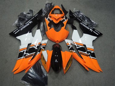 Yamaha YZF R6 Motorrad Verkleidung 2008-2016 - Orange Weiss Glanzendes Schwarz Motul