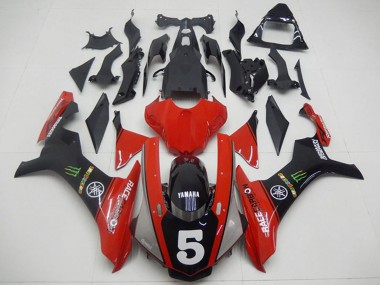 Yamaha YZF R1 Motorrad Verkleidung 2015-2019 - Rot Schwarz Grun Monster 5