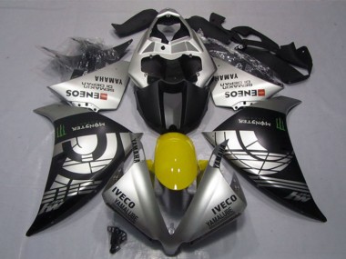Yamaha YZF R1 Motorrad Verkleidung 2012-2014 - Silber Schwarz IVECO Yamalube ENEOS Monster