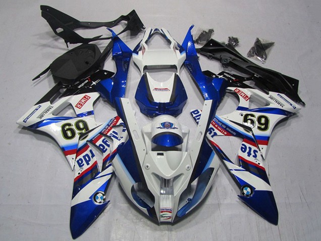 BMW S1000RR Motorrad Verkleidung 2009-2014 - Weiss Rot Blau Schwarz Sterilgarda 69