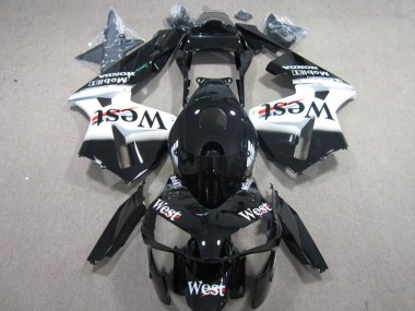 Honda CBR600RR Motorrad Verkleidung 2003-2004 - Glanzendes Schwarz Weiss West