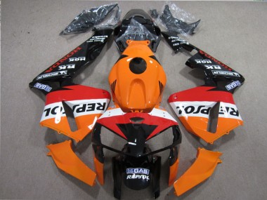 Honda CBR600RR Motorrad Verkleidungen Kit 2005-2006 - Orange Weiss Rot Glanzendes Schwarz Repsol