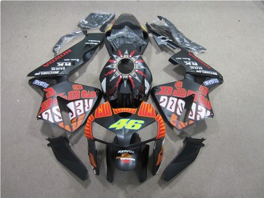 Honda CBR600RR Motorrad Verkleidung 2005-2006 - Matt Schwarz Valentino Rossi Repsol 46