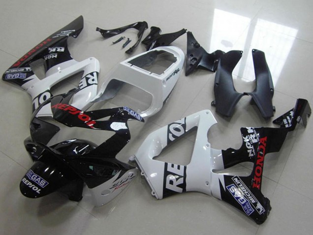 Honda CBR900RR 929 Motorrad Verkleidung 2000-2001 - Weiss Glanzendes Schwarz Rot Repsol