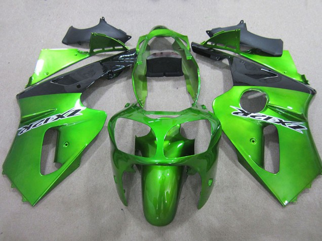 Kawasaki ZX12R Motorrad Verkleidung 2000-2001 - Grun Matt Schwarz