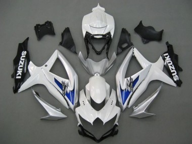 Suzuki GSXR 750 Motorrad Verkleidung 2008-2010 - Weiss Silber Blau Schwarz