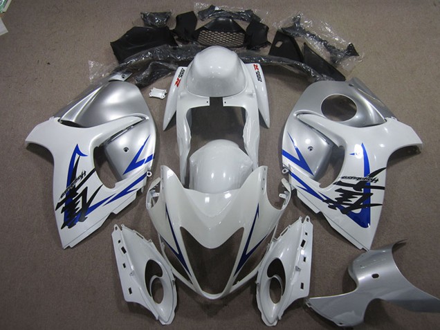 Suzuki GSXR 1300 Hayabusa Motorrad Verkleidung 2008-2020 - Weiss Blau