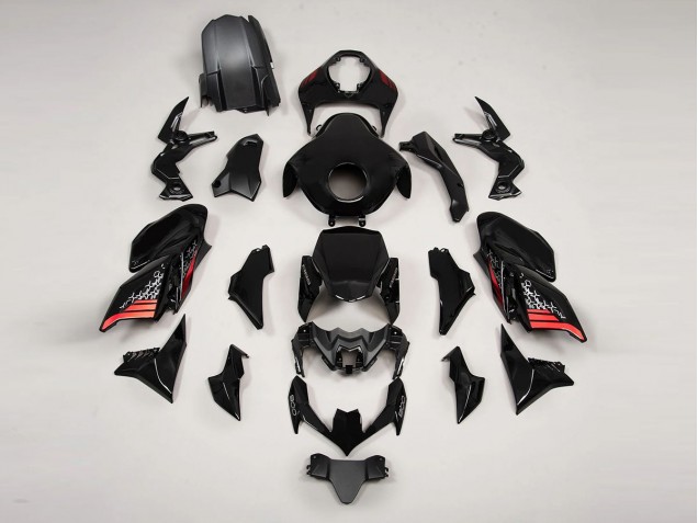 Kawasaki Z900 Motorrad Verkleidung 2020-2024 - Schwarz Rot