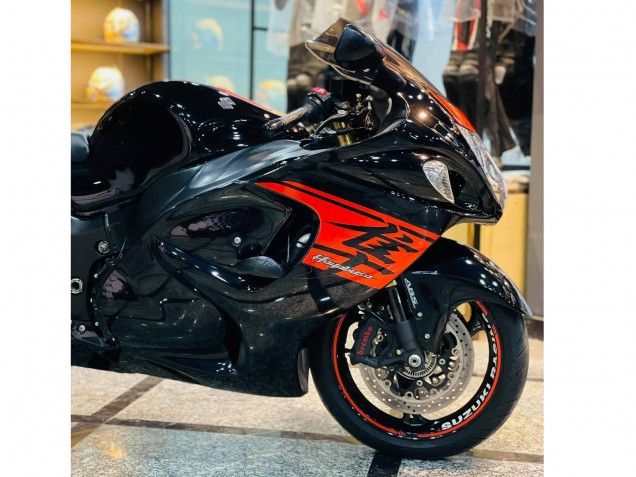 Suzuki GSXR 1300 Hayabusa Motorrad Verkleidung 2008-2020 - Glanzendes Schwarz Rot