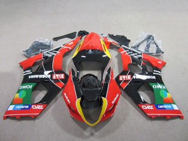 Suzuki GSXR 1000 K3 2003-2004 Verkleidungen - Rot Grün Schwarz